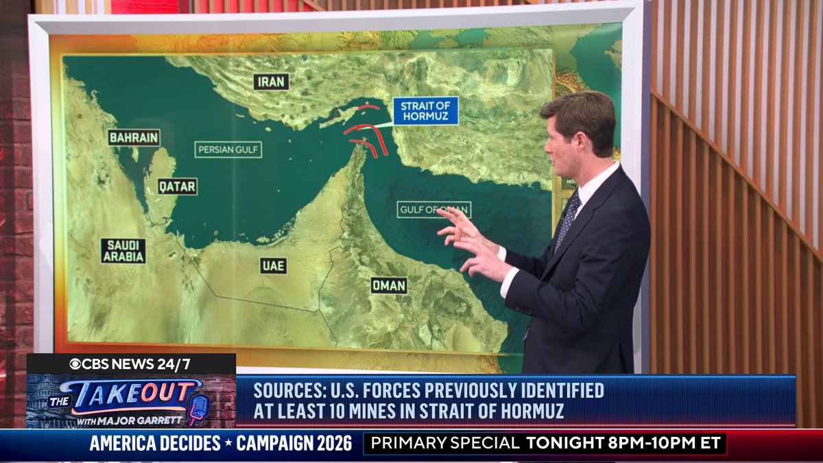 A recent American intelligence assessment showed that U.S. forces identified at least 10 mines in the Strait of Hormuz. CBS News’ Aaron MacLean has the latest on the war in Iran.