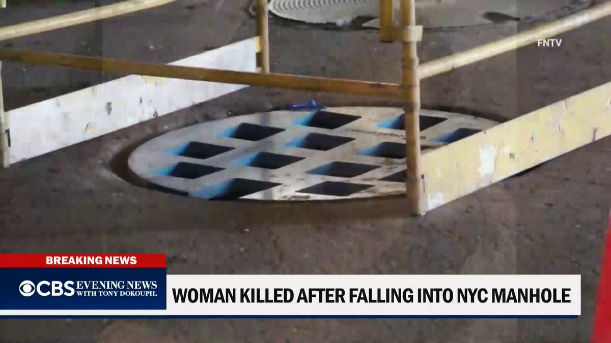 A 56-year-old woman is dead after stepping out of her vehicle and plunging into an uncovered Con Edison manhole in New York City.