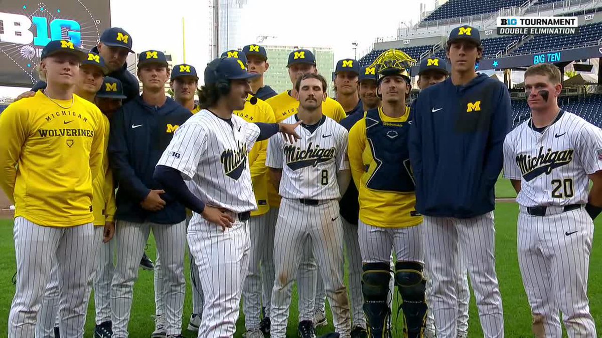 "I think I got Rexy right here." 😎 Connor Onion asked Cade Montgomery who was doing the best Morez Johnson Jr. impersonation during his postgame interview. Michigan Baseball 🤝 Michigan Men's Basketball