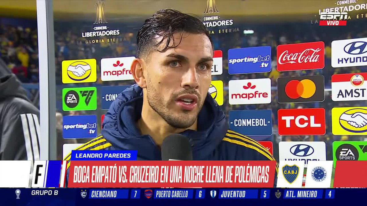 😡 "TIENEN QUE TOMAR EL MISMO CRITERIO... TE PERJUDICA" Leandro Paredes, Miguel Merentiel y Malcom Braida fueron la voz de Boca tras un final polémico ante Cruzeiro. ▶️ Mirá la 🏆 CONMEBOL #Libertadores en el Plan Premium de #DisneyPlus