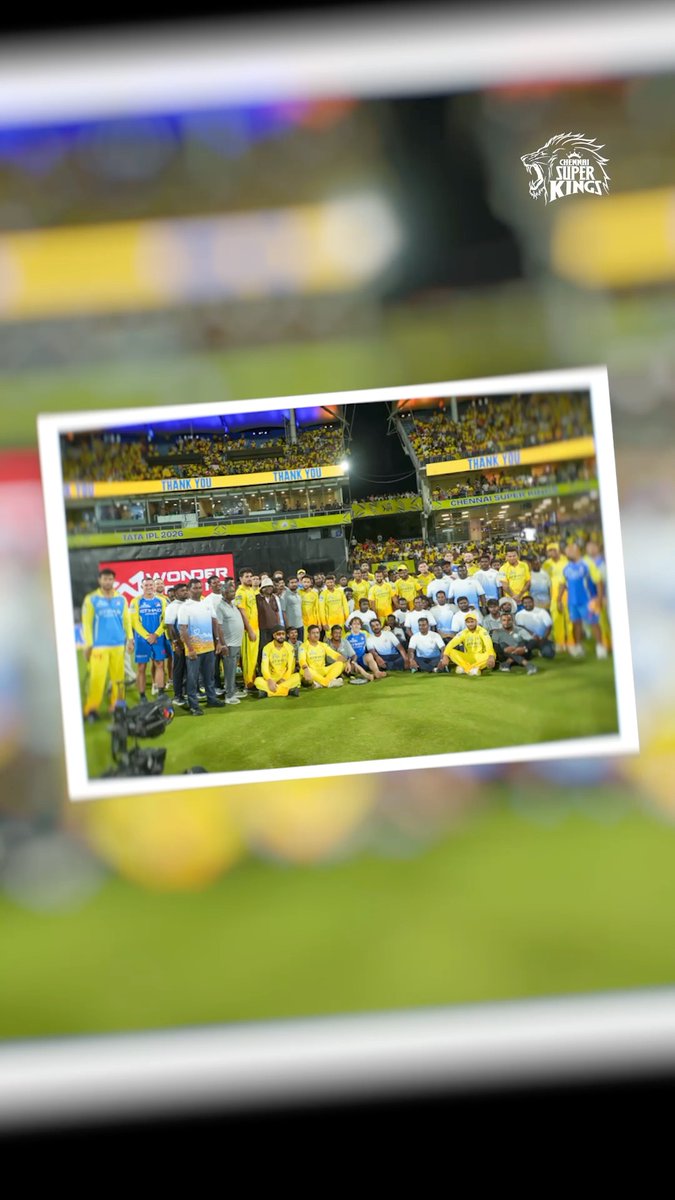 CSK IS A FAMILY 🥹💛 - Players taking a pictures with Groundstaffs of Chepauk.