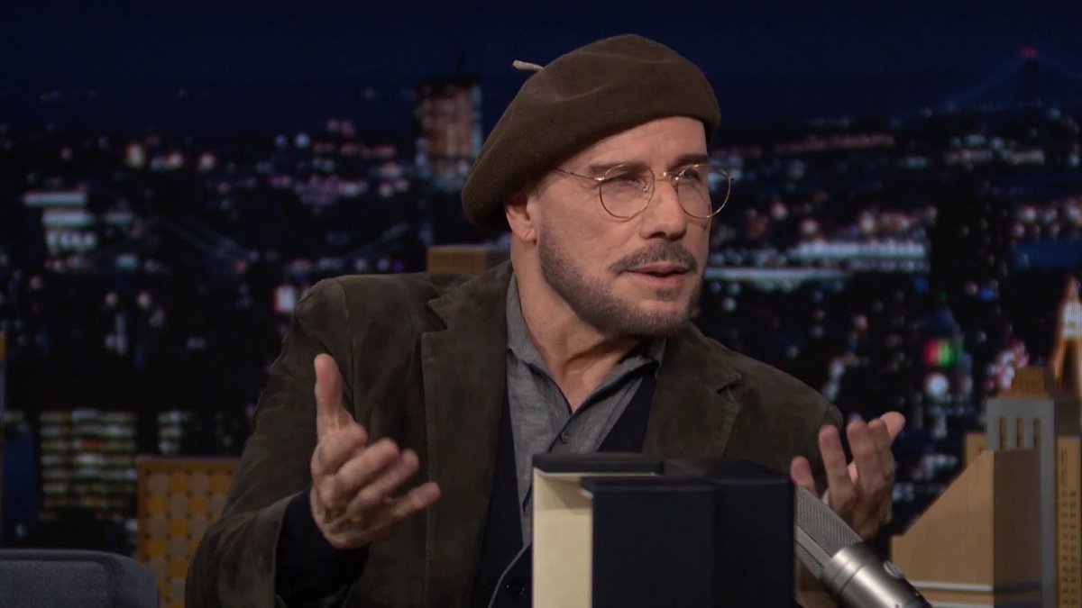 John Travolta wrote, produced, directed, and narrated his new film Propeller One-Way Night Coach 🤯 #FallonTonight