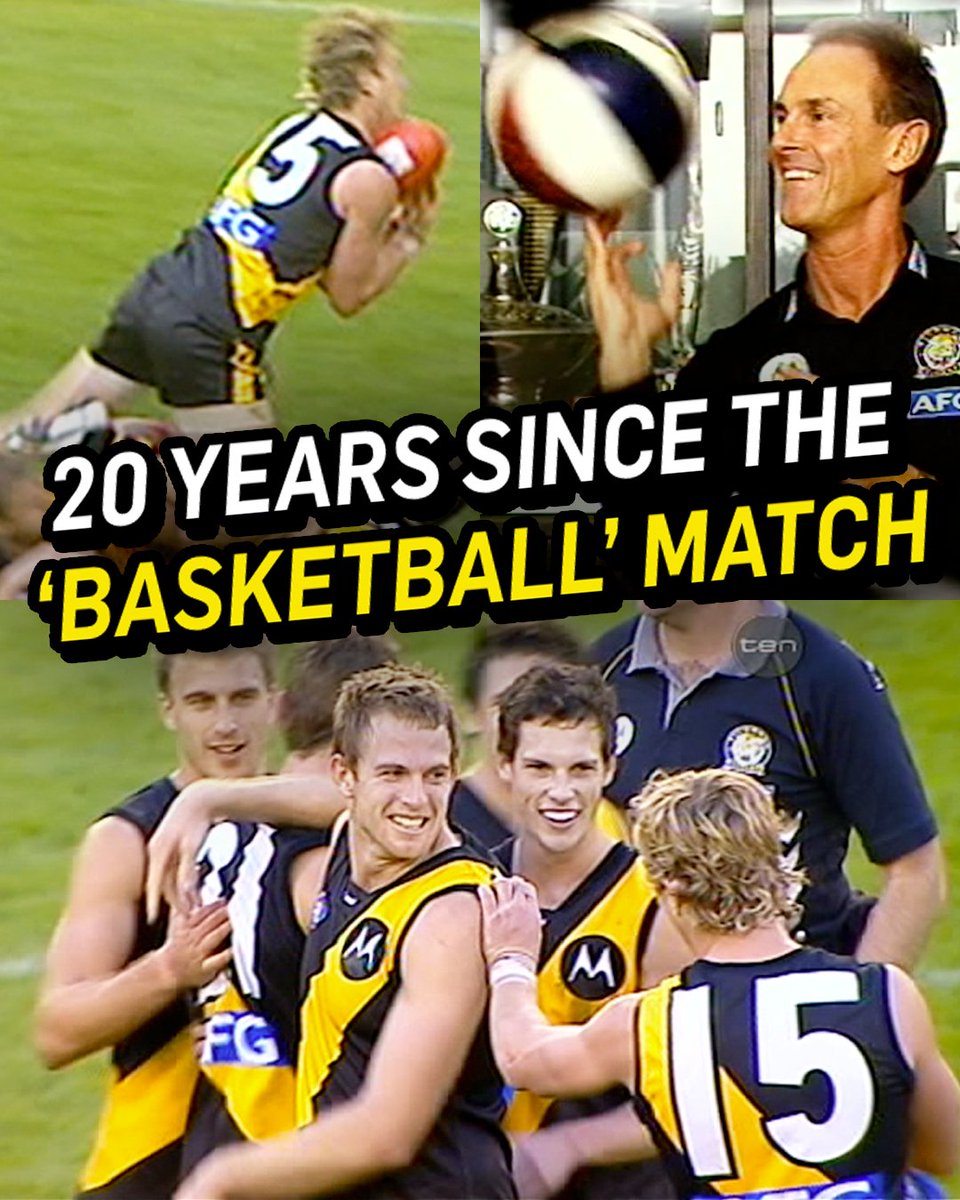 It's 20 years today since Richmond FC 🐯 beat the ladder-leading Adelaide by playing keepings off. Terry Wallace's Tiges took a league record 181 marks 🏀 Our own Andy Maher was boundary side that day 🎤 #TheFrontBar | Wednesday | 8.30pm AEST 📺