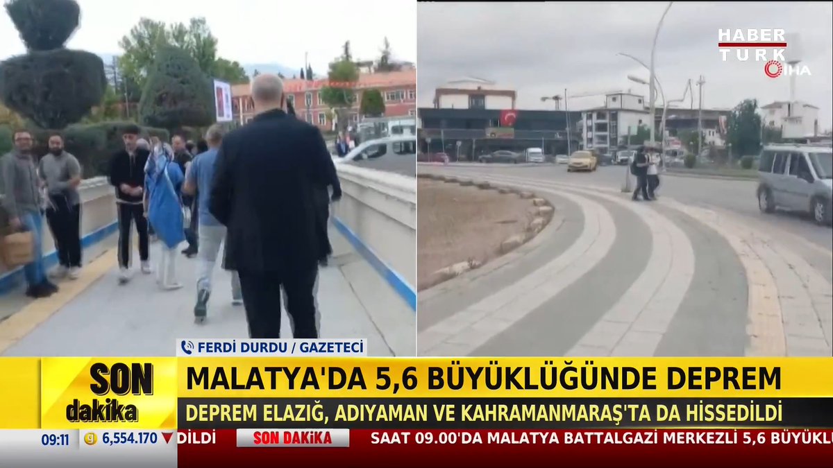 #SONDAKİKA - Malatya'da 5,6 büyüklüğünde deprem Battalgazi merkezli deprem 7km derinlikte meydana geldi.