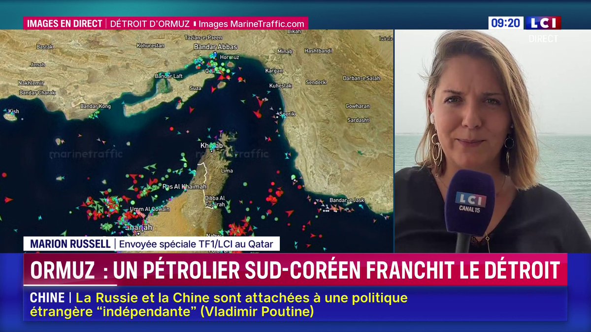🔴 Un pétrolier sud-coréen franchit le détroit d'Ormuz "en coordination avec l'Iran", selon Séoul Des navires à destination de la Corée du Sud ont déjà franchi le détroit en avril, mais sous pavillon étranger