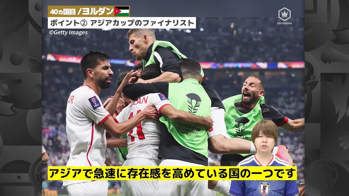 ◥◣40カ国目◢◤ アジアカップのファイナリスト ヨルダン代表🇯🇴 4年に一度、サッカーの祭典 大会に出場する48カ国をサッカーキングYouTubeで紹介中！