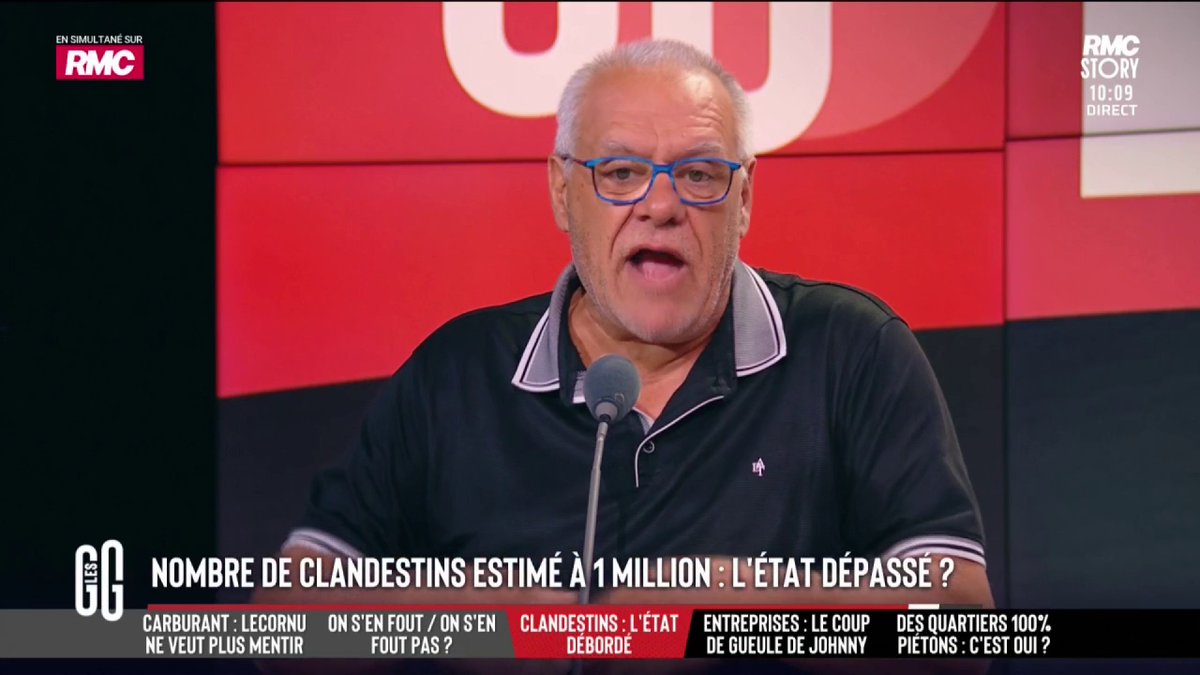 🚨 Le nombre de clandestins avoisinerait 1 million d’individus. 🗣️ Johnny Blanc : "LE problème de notre pays n'est pas l'immigration. J'espère que la présidentielle ne va pas tourner autour de ça. Ça sert à quoi d'en parler ? On ne peut pas décider de qui on garde." #GGRMC