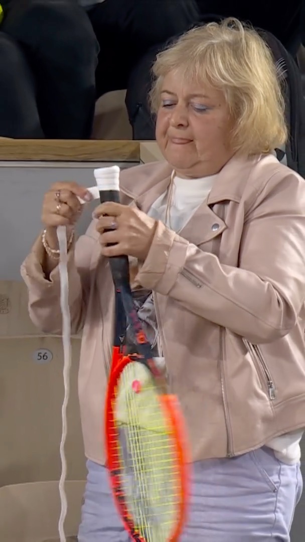 When you get your mother to regrip your racquet at a Grand Slam 😅