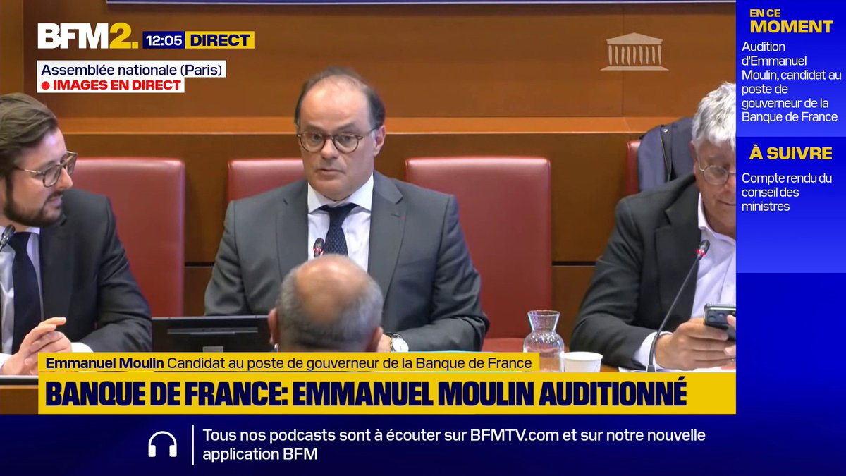 💬"C'est une critique qui est très blessante" ➡️"On ne peut pas m'accuser d'être le défenseur du lobby bancaire, je suis le défenseur du financement de l'économie française" déclare Emmanuel Moulin, candidat au poste de gouverneur de la Banque de France. #BFM2