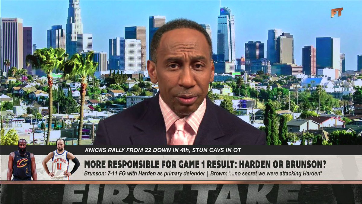 "Jalen Brunson should be arrested for the assault he put on James Harden. ... It was one of the rare moments in the history of James Harden's career where you absolutely felt sorry for him." 🤣 —Stephen A Smith on James Harden trying to guard Jalen Brunson 🏀