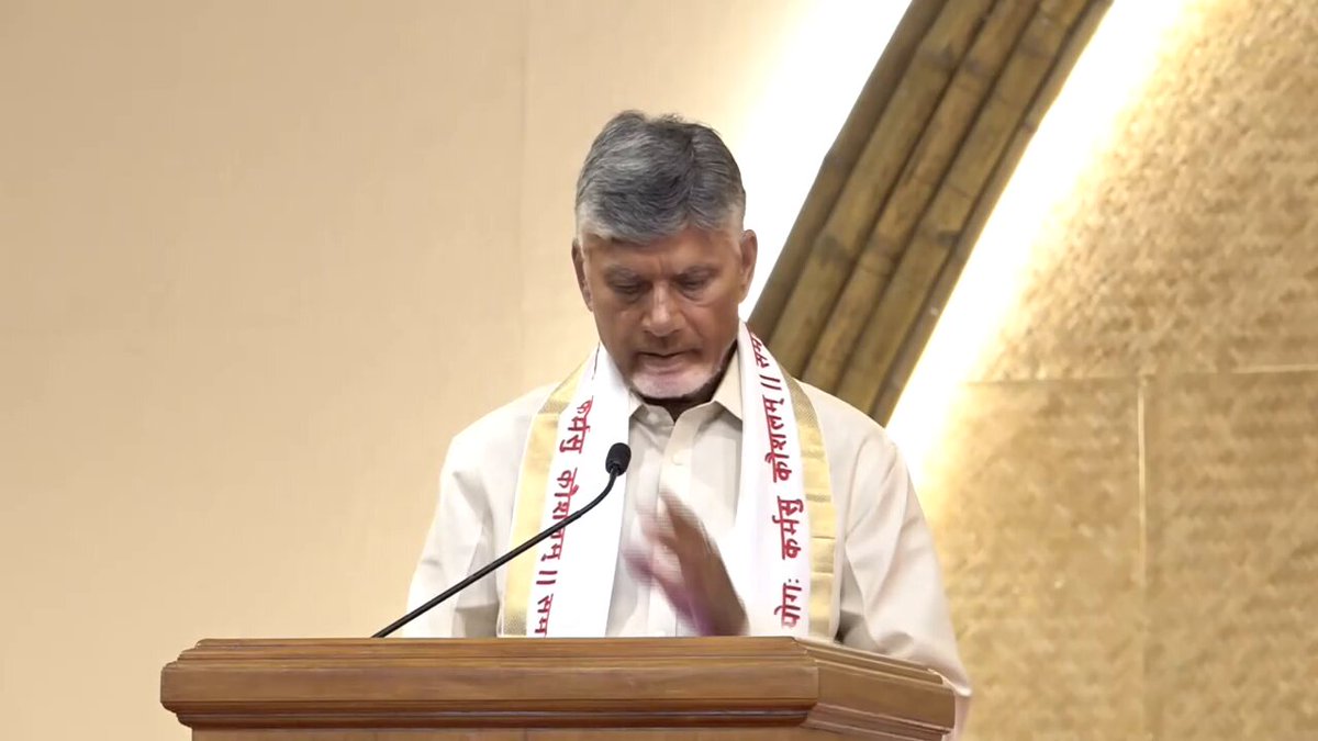 "Technology can improve human life, but only spirituality can improve human being." - Andhra CM Chandrababu Naidu during Art of Living Foundation's 45 years celebration programme in Bengaluru