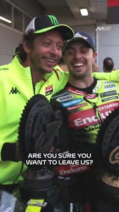 Valentino Rossi had this to say after Fabio Di Giannantonio's first win in fluo yellow 👀 #CatalanGP 🏁 | #MotoGP