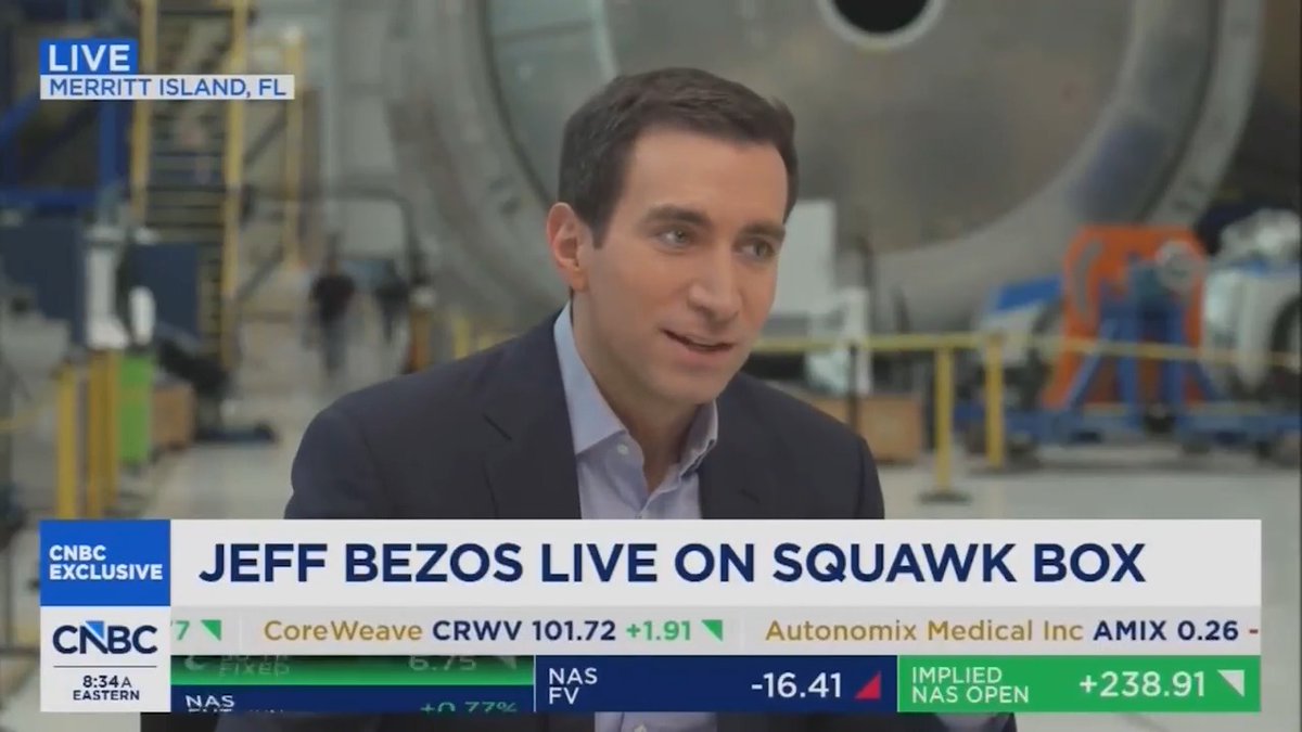 Jeff Bezos says Trump is calmer this term, despite his tantrums. 🎥: CNBC