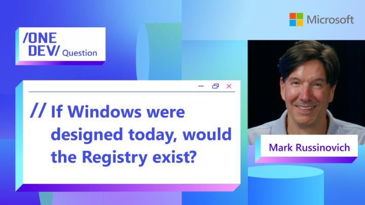 If Windows were designed today, would the Registry still exist? Mark Russinovich breaks down how the Registry works—and why a more flexible, file-based configuration model might win out in a modern design. Registry info: