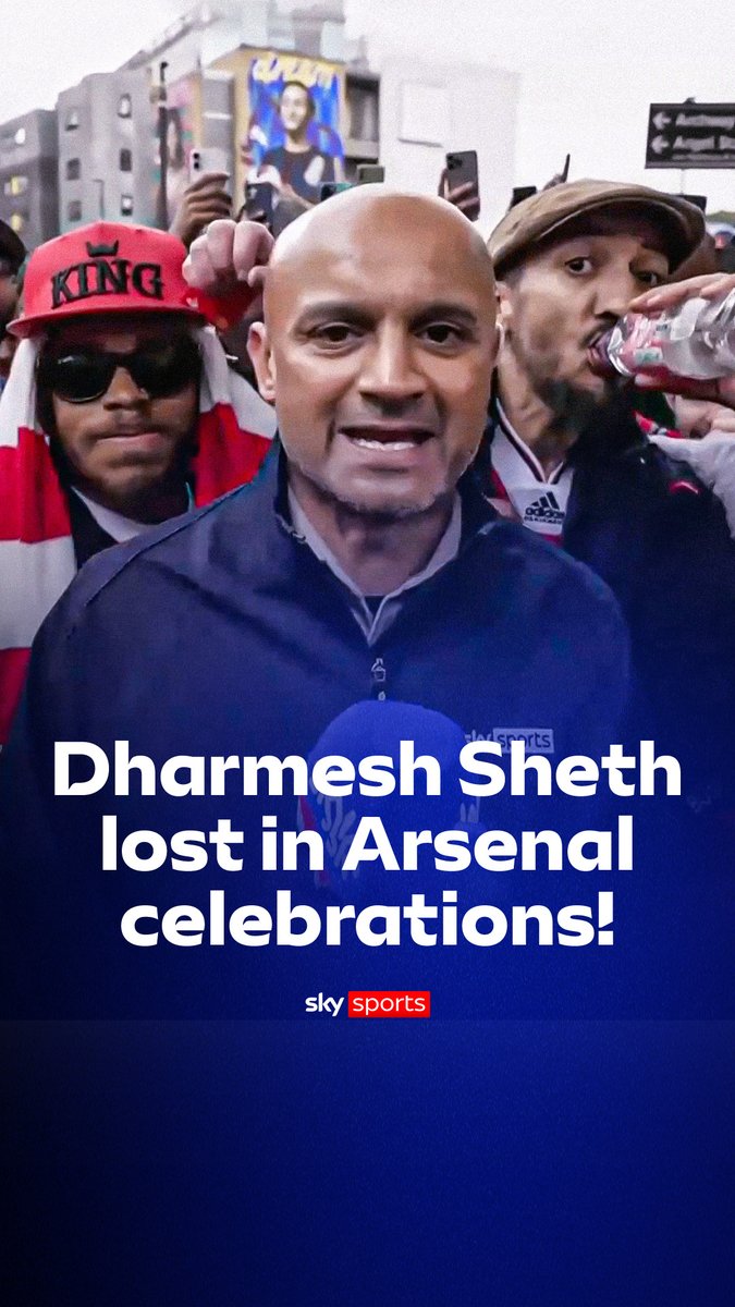 Dharmesh Sheth gets lost in the ongoing Arsenal celebrations after they are crowned Premier League champions 😂🏆