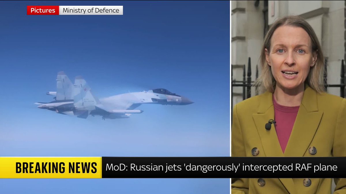 BREAKING: An RAF reconnaissance plane was "repeatedly and dangerously intercepted" by two Russian fighter jets last month, the Ministry of Defence has said. Deborah Haynes has the latest ⬇️ Read more: 📺 Sky 501, Virgin 602, Freeview 233 and YouTube