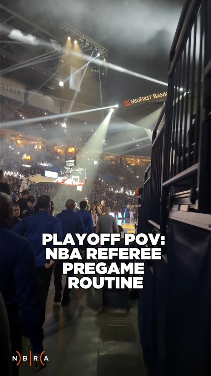 POV: You’re an NBA Referee in the 25-26 NBA Conference Semifinals. See what a pregame looks like for an NBA Referee crew: Walking to the court from the locker room to the opening tip off 🏀