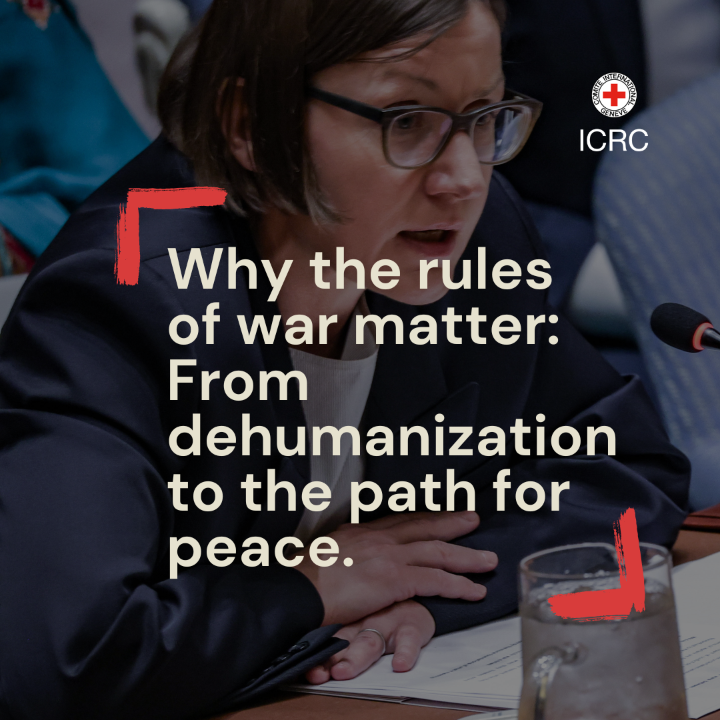 Dehumanizing language is not just rhetoric. It can make war crimes easier to justify. At the UN Security Council, ICRC president, warned that when people are portrayed as less than human, the limits meant to prevent atrocities begin to collapse. Full speech 👉🏼