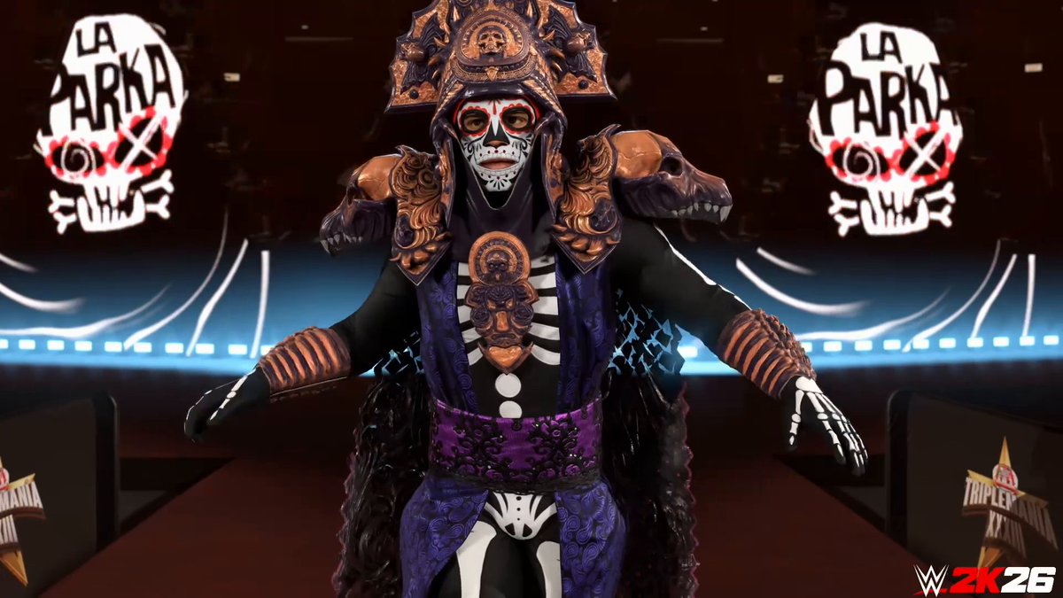 The strut, the style, La Parka! 💀 Coming to Ringside Pass Season 3! #WWE2K26 Lucha Libre AAA Worldwide