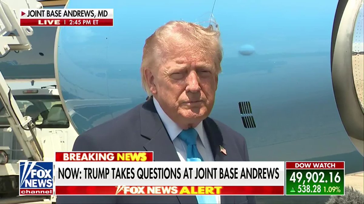 JUST IN: President Trump dismissing growing fears and public anxiety over Artificial Intelligence disrupting the job market throughout the country. "I'll tell you, AI has been amazing, because right now we have more jobs, more people working right now in the United States by far, than we ever had before."