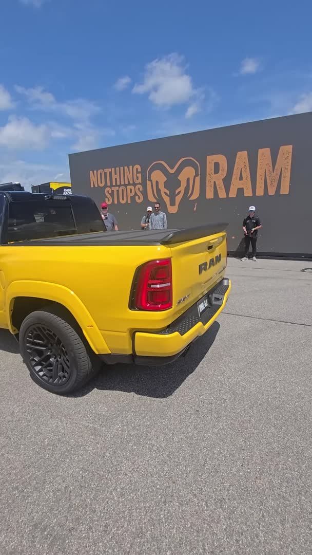 The 2027 Ram 1500 Rumble Bee family features three distinct V-8 engines: a 395-hp 5.7-liter, a 470-hp 6.4-liter, and a 777-hp supercharged 6.2-liter. Along with wider body panels from the RHO and TRX, all these street-oriented trucks have a tidier quad-cab, short-bed configuration that brings a shrunken wheelbase. The regular Rumble Bee will go on sale later this year, with the 392 and SRT arriving in early 2027; we bet the Hellcat-powered pickup will clear the six-figure price point.