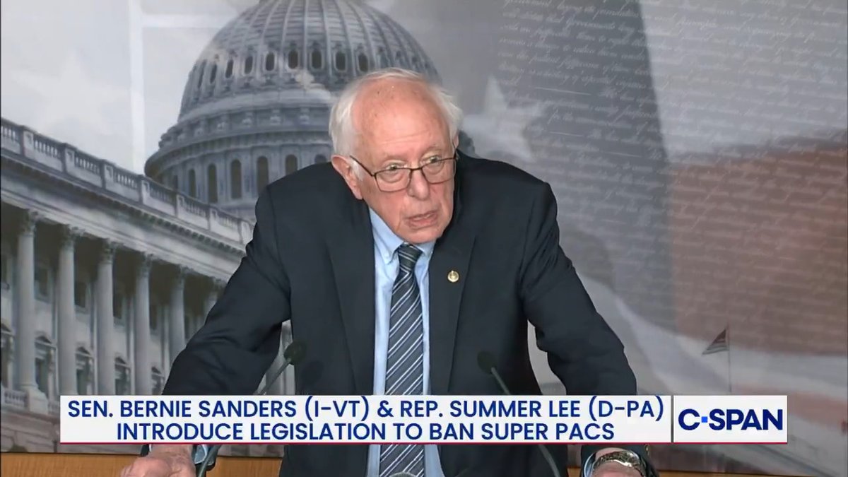 .Sen. Bernie Sanders: "Thomas Massie—somebody who I have very little in common with politically—was defeated by $9M in contributions from AIPAC and $7M from Trump megadonors. And what was the great crime that Massie committed?…He refused to be a rubber stamp for Donald Trump."