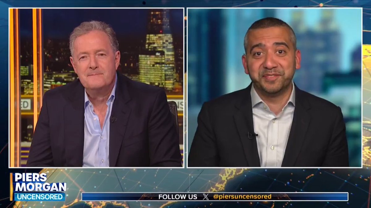 "I wouldn't have agreed to come on the show if I'd known we were going in this direction..." Liverpool fan Mehdi Hasan reluctantly congratulates Piers Morgan on Arsenal winning the Premier League. 📺 Piers Morgan | Mehdi Hasan