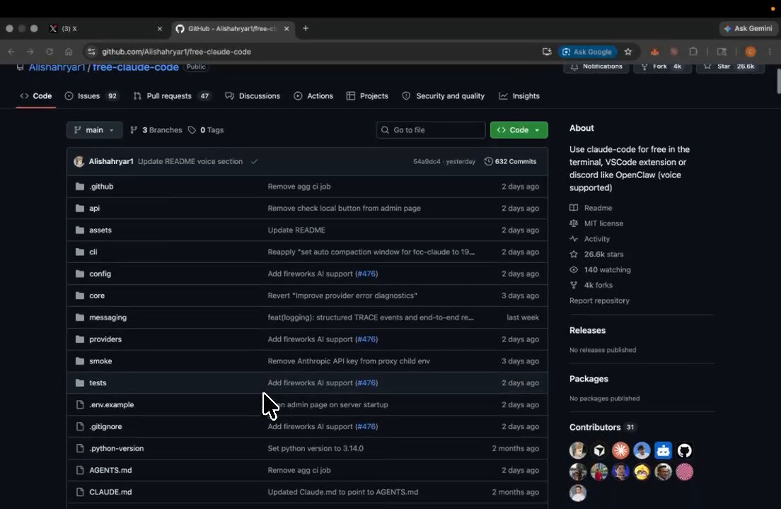 SOMEONE BUILT A GITHUB REPO THAT LETS YOU RUN CLAUDE CODE COMPLETELY FREE, FOREVER. It reroutes your Claude Code traffic to 10 free providers like DeepSeek and Kimi, takes 5 minutes to set up, and already has 20,000+ devs running it.