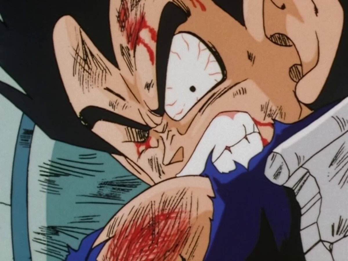 Goku saves Vegeta's life