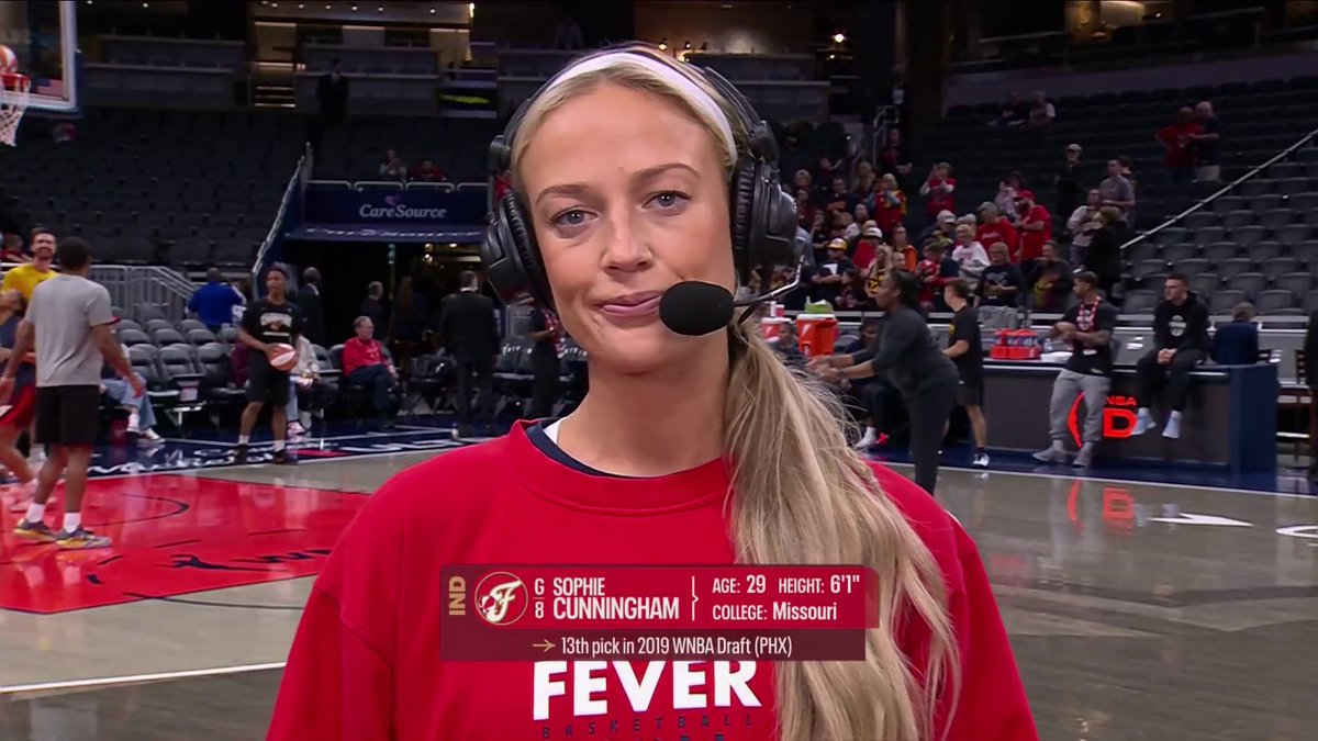 "We have a lot of sharpshooters... defense is where I come in." Sophie Cunningham still hyped after her viral block on Mackenzie Holmes this past Sunday 😂