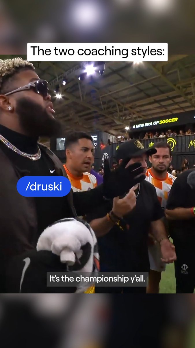 The only two coaching styles @kidsuper took home the baller league championship, beating out IShowSpeed and Druski. @Druski was not happy 😂