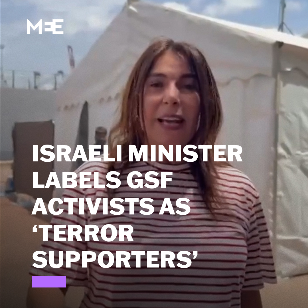 Israel’s Transport Minister, Miri Regev, shared a video showing Global Sumud Flotilla activists lined up close together on their knees, with their heads bowed and hands secured behind their backs, labelling them as “terror supporters”