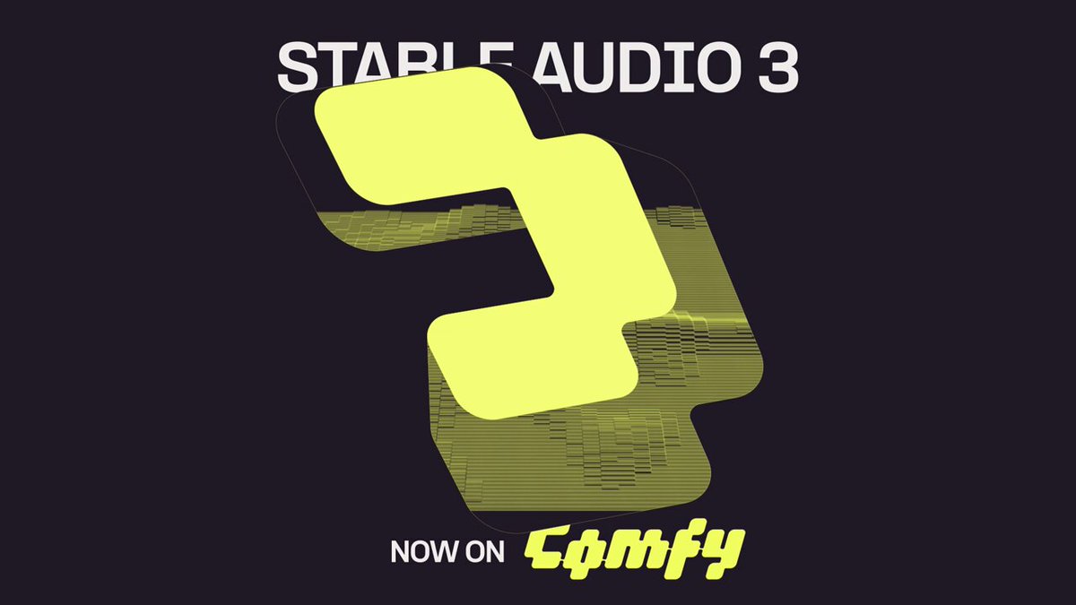 Stable Audio 3.0 is now Day-0 supported in ComfyUI. Open-weight music models (fully licensed data)—from quick SFX and short tracks to longer, more musical pieces—inside the workflows you already use.