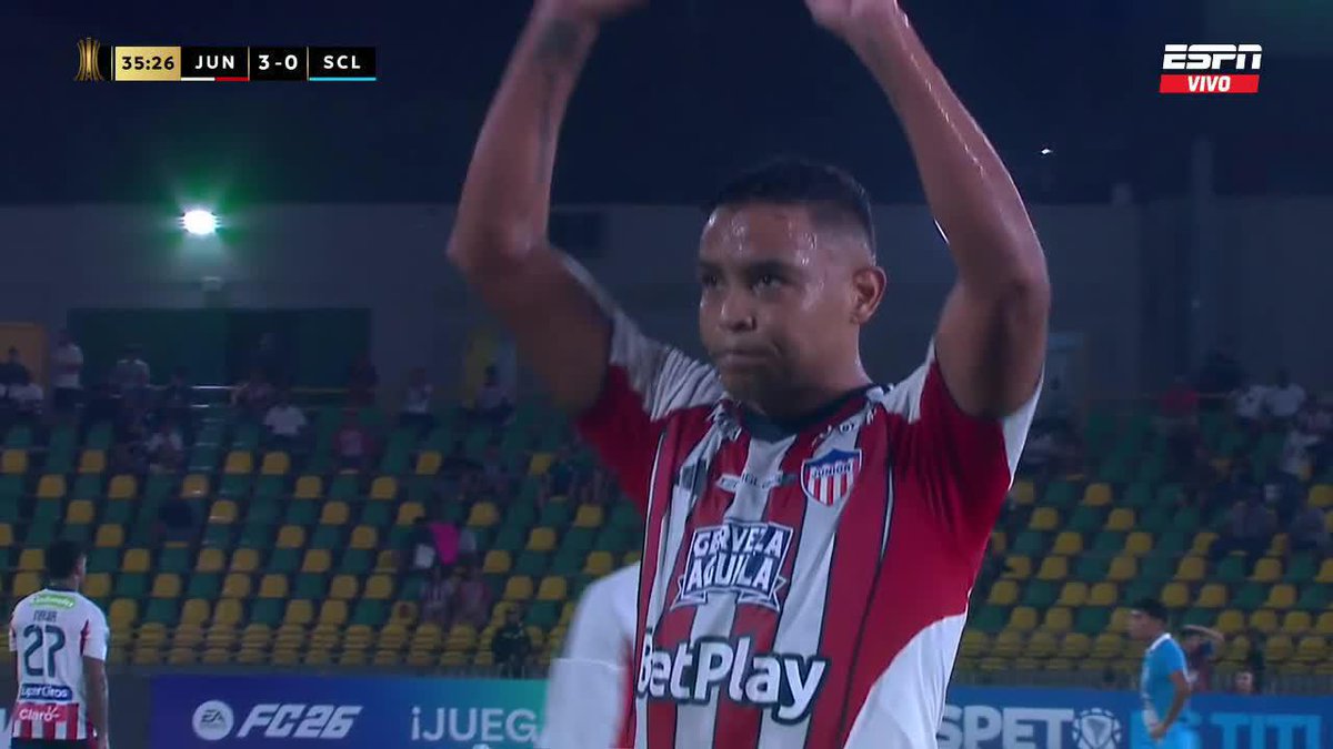 🇨🇴 DOBLETE de Luis Fernando Muriel. El delantero marcó el 3-0 de #Junior ante #SportingCristal, al 36’, por Libertadores