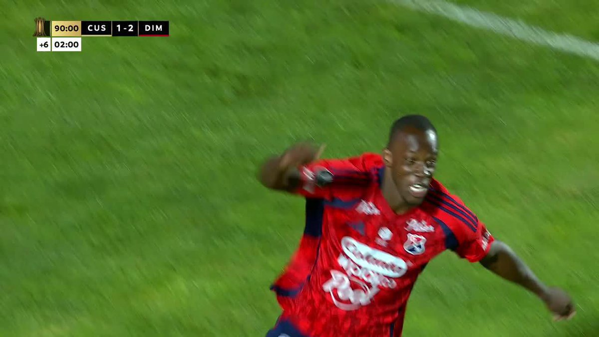 🇨🇴 GOOOL de Baldomero Perlaza. El centrocampista marcó el 2-1 de #DIM en su visita a #Cusco, al 90’+1, por Libertadores