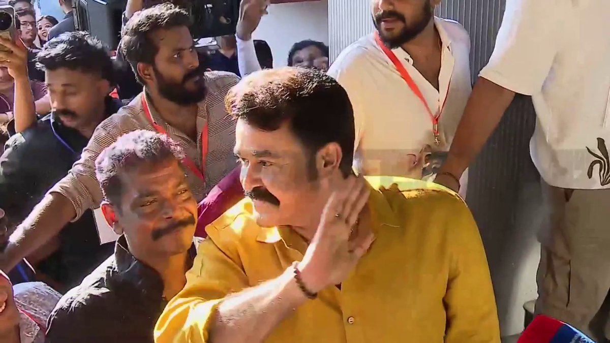 Lalettan at Ernakulam King Size Kavitha to watch #Drishyam3 with fans 🔥🔥🔥