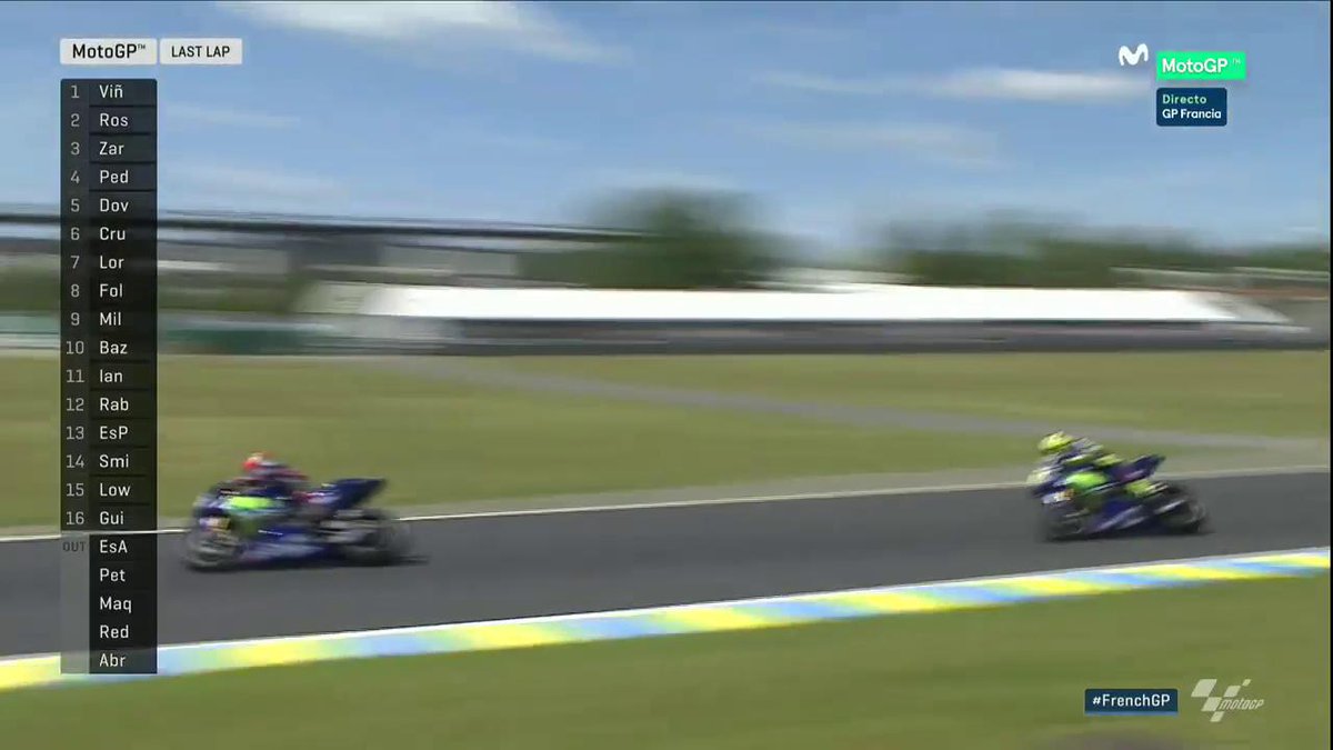 Hoy hace 9 años del Gran Premio de Francia 🇫🇷 2017 de MotoGP. 🔝 ¡Rossi, líder del Mundial, se iba al suelo en la última vuelta! ¡La victoria y el liderato era para Viñales! 🗣️ Así lo contó Ernest Riveras 📺 La carrera reunió a 360K (3.9%). 🙌🏽💥