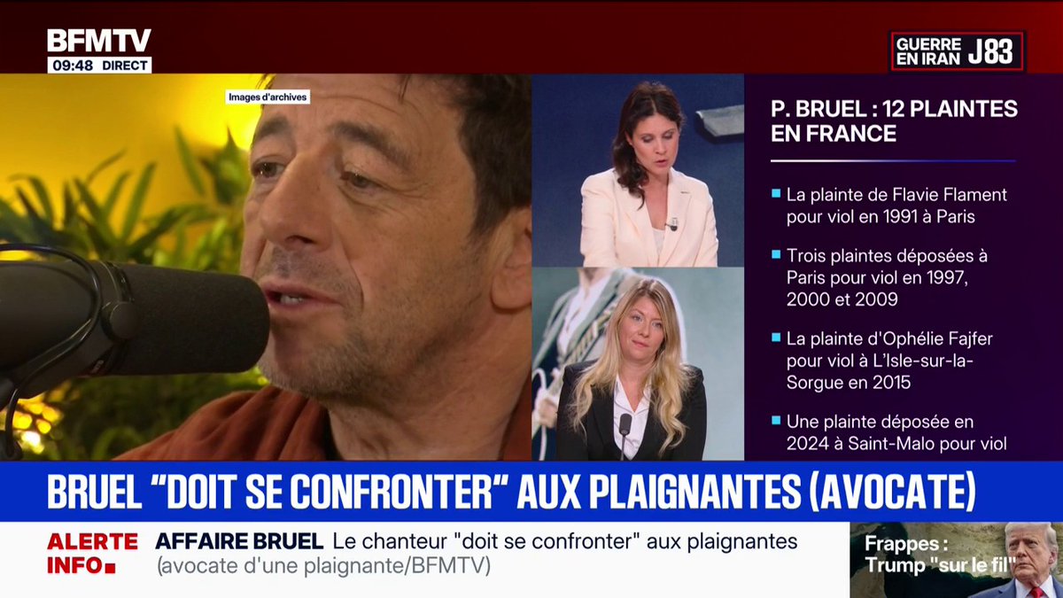 Affaire Patrick Bruel: "J'ai été réceptionnaire d'énormément de témoignages, de demandes de dépôts de plainte", assure l'avocate de l'une des plaignantes