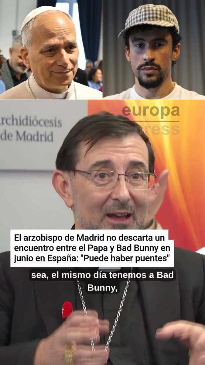El arzobispo de Madrid no descarta un encuentro entre el Papa León XIV y Bad Bunny en junio en España: "Puede haber puentes"