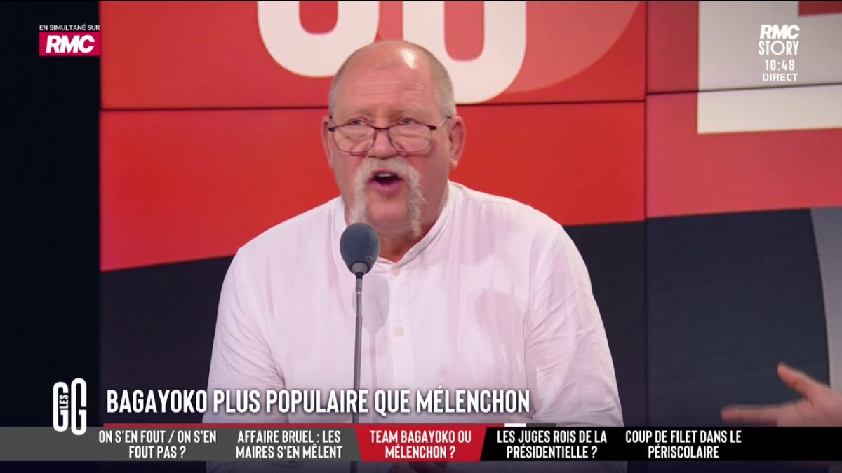 📈 Bally Bagayoko plus populaire que Jean-Luc Mélenchon, selon un sondage. 🗣️ Didier Giraud : "Il existe depuis 3 mois. Qu'il règle les problèmes de drogue dans sa ville.... des flics avec des pistolets en mousse, il va encore y avoir des problèmes." #GGRMC