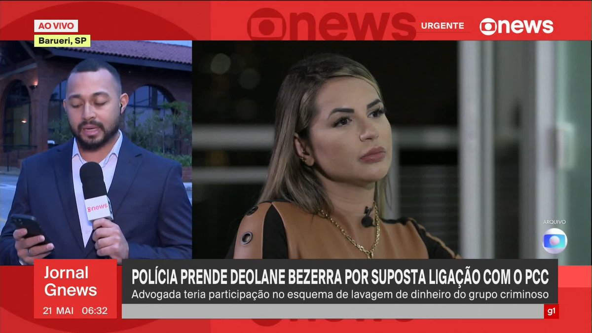 Operação prende influenciadora Deolane Bezerra nesta quinta (21) por suposta ligação com o PCC. ➡️ Assista à #GloboNews: #JornalGloboNews
