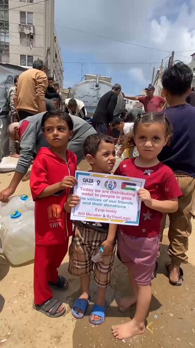 🚨Donate urgently to the children of Gaza🚨 Today, inside Gaza… children are no longer searching for comfort… they are searching for survival itself. Project Mohammed is now facing a devastating collapse in donations… and this is directly threatening our ability to continue delivering water to families trapped under unbearable heat, destruction, and thirst. Every missing donation now means: fewer water trucks… fewer families reached… and more children left waiting with empty containers under a burning sky. 💧 Look carefully at the faces of the children receiving water today… This is not exhaustion from play. Not tiredness from school. This is the exhaustion of thirst eating through small bodies day after day. Look at their dry lips… their hollow eyes… their fragile hands holding containers almost heavier than themselves. In Gaza… water is no longer a basic need. Water has become survival. Wells are dead. Pipes carry nothing. And every single drop now decides who continues living… and who slowly fades away. 💔 A child walks barefoot for hours through rubble and heat… only to return with an empty container. 💔 A mother feels her body collapsing from dehydration… yet gives the last sip to her children while remaining silent herself. 💔 Some children have become too weak to cry anymore… too weak to speak… too weak to even ask for water. And this is the horrifying truth: there are children in Gaza tonight whose bodies may not survive another day without clean water. Families are no longer dying only from bombs. They are collapsing slowly… quietly… from thirst. 🤍✨ This work continues only because of the people standing beside Gaza: Eyup (Eyup Lovely) ❤️ Felix (GoliathFan1952) ❤️ William Menaker (Will 🦥 Menaker) ❤️ Despite exhaustion… despite fear… despite losing people we love… we are still carrying water through destroyed streets because we refuse to leave children to die from thirst alone. But we cannot continue without support anymore. If donations continue collapsing… our ability to move, distribute water, and save lives will collapse with it… while thirst grows stronger every hour. 🚨 Please do not scroll away from this. A single donation may be the reason a child survives tonight. 🤲 Donate. Share. Speak. Before thirst steals another life in silence.