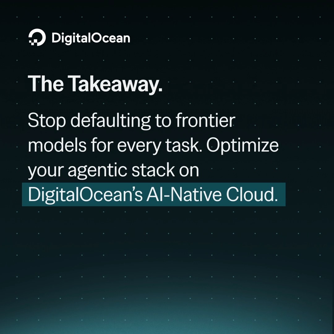 Stop overpaying for every LLM call. 💸 The DigitalOcean Inference Router resolves intent in ~200ms and beats GPT-5.1 and Claude Sonnet 4.5 on routing accuracy. Powered by Rust, WASM, and purpose-built SLMs, it adds milliseconds, not seconds, to every request. 🌊
