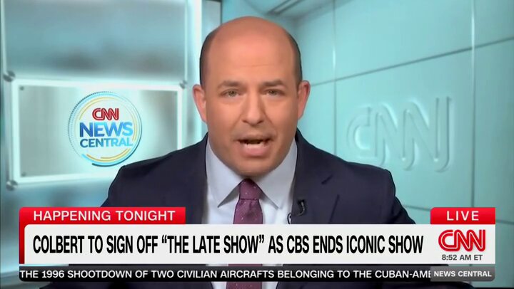 CNN's Brian Stelter: "[Colbert] became a voice of the Trump resistance, first during Trump's first term, now again in Trump 2.0, politics became an inescapable part of the show. "But The Late Show was about so much more than politics, & I think the viewers who are mourning the end of the show today, they're going to miss Colbert, the human, you know, he was ministerial in nature, a comforting presence at the end of the night. And yes, he was an outspoken Trump critic, but he was so much more than that."