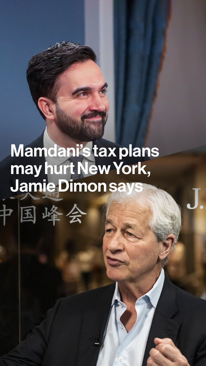 "People think that somehow being anti-business is going to help the city, it’s not." JPMorgan CEO Jamie Dimon criticized plans by New York Mayor Zohran Mamdani to place more taxes on the rich