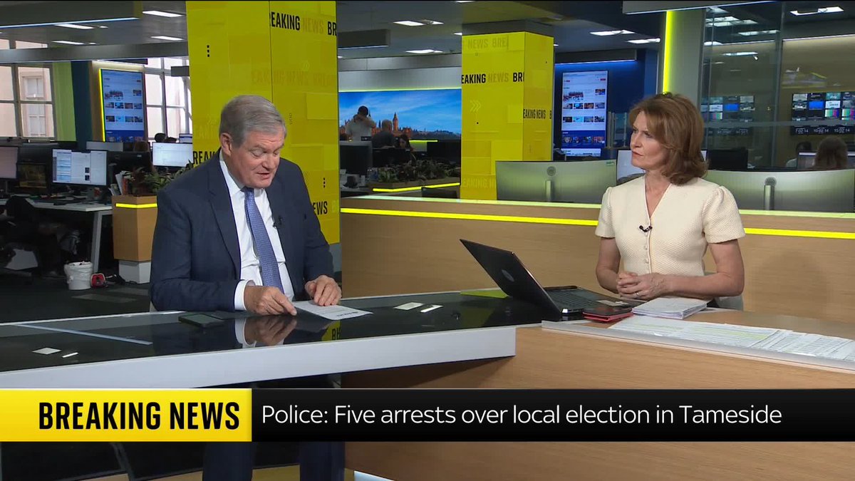 BREAKING: Five people arrested on suspicion of local election fraud offences in Tameside Sky's chief political correspondent Jon Craig has the details 📺 Sky 501, Virgin 602, Freeview 233, and YouTube