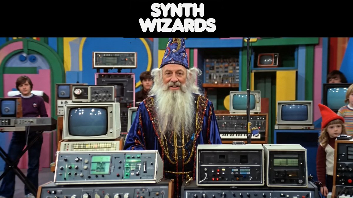 SYNTH WIZARDS - Coming Fall 2026 A behind the scenes look at a children's television program about ancient wizards that cast spells using analog synths. For fans of old school PBS, BBC, 1980s children's television, wizards, synths, The Larry Sanders Show,