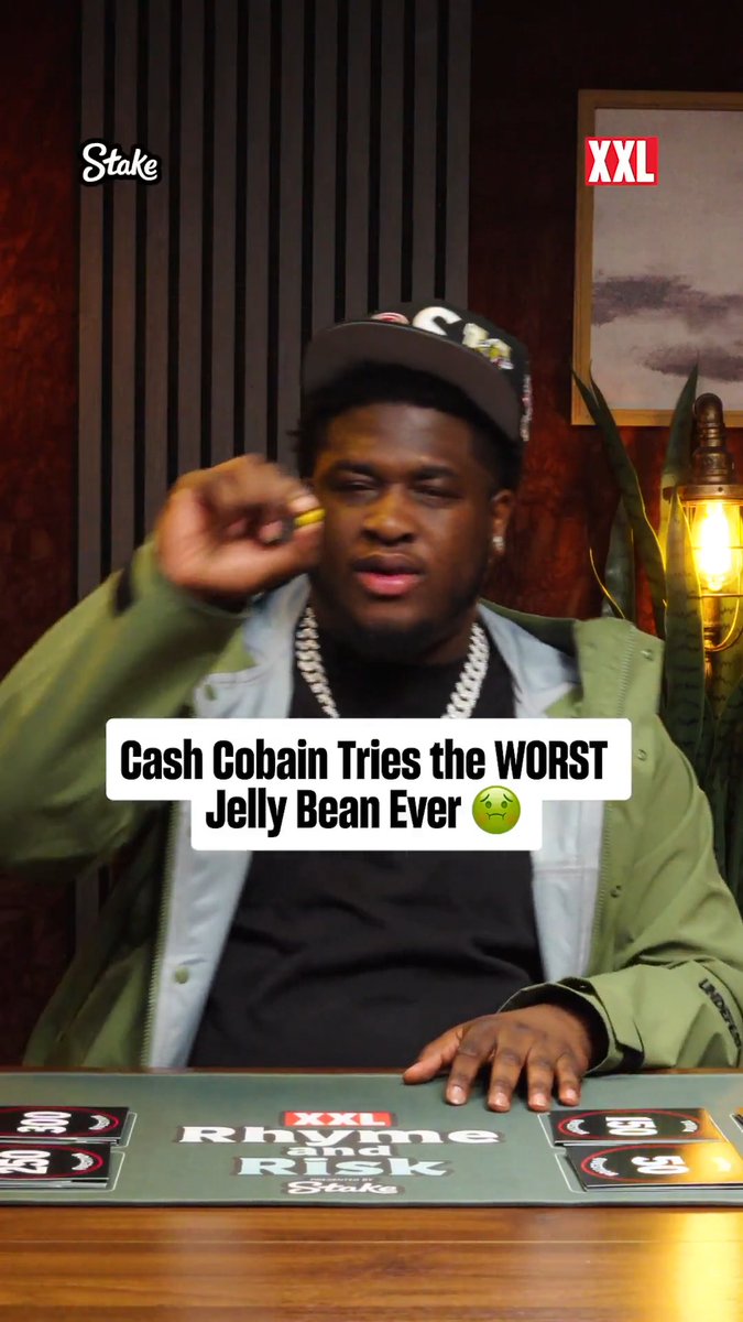 Cash Cobain isn't feeling this mystery jelly bean in XXL’s Rhyme and Risk presented by Stake. 😂🤢 Watch Cash flex his hip-hop knowledge in this high-stakes trivia game. 🏆 ➡️ Presented by Stake.com