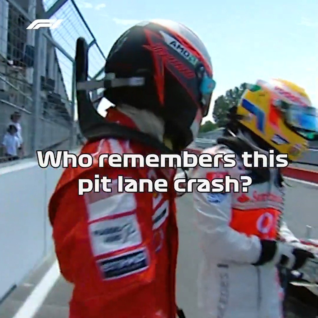 Looking back at this crucial moment in the 2008 title race as Hamilton and Raikkonen collide in the pit lane 🫨