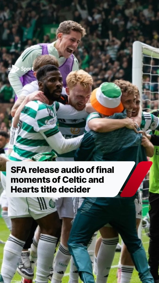 The SFA has released the audio of the final moments of the Celtic and Hearts title decider, which saw the home side become champions.